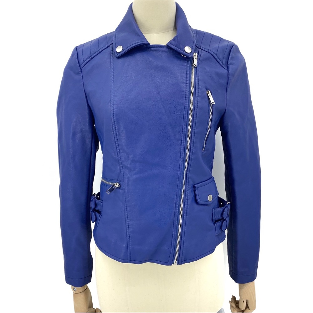 Faux Leather Zip Motorcycle Jacket - Picture 3 of 6